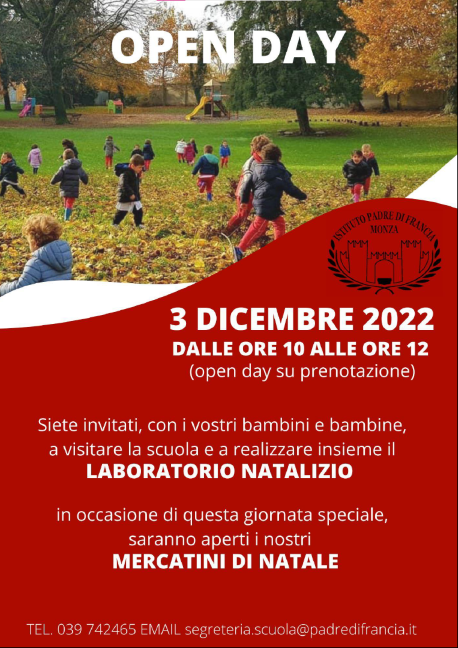 Volantino Open Day Scuola Infanzia 2022